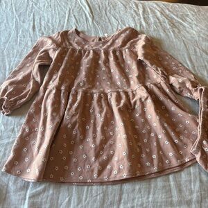 Quincy Mae Dusty Rose Floral Long Sleeve Dress Sz 4-5y